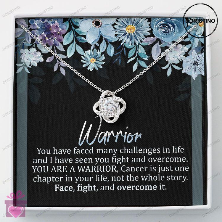 Cancer Necklace  You Are A Warrior  Breast Cancer Necklace Gift  Love Knot Necklace Doristino Awesome Necklace